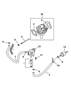 Kohler Sv710-0035 Fuel System Diagram and Parts List for Z-FORCE44 17AE3AGF-17AE3AGF010 Cub Cadet Lawn Tractor